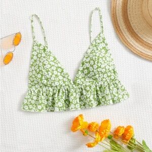 NWOT - Pastel Green Floral Cami Top